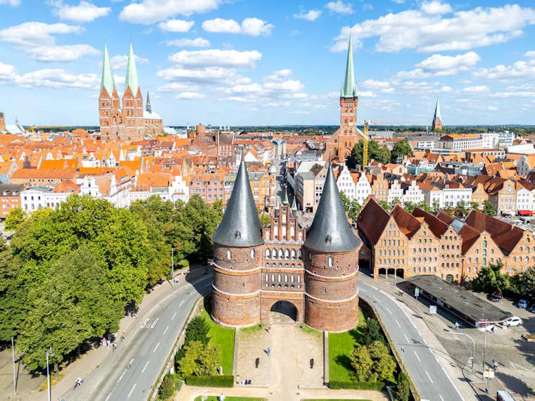 Blick auf die sehenswerte Hansestadt Lübeck